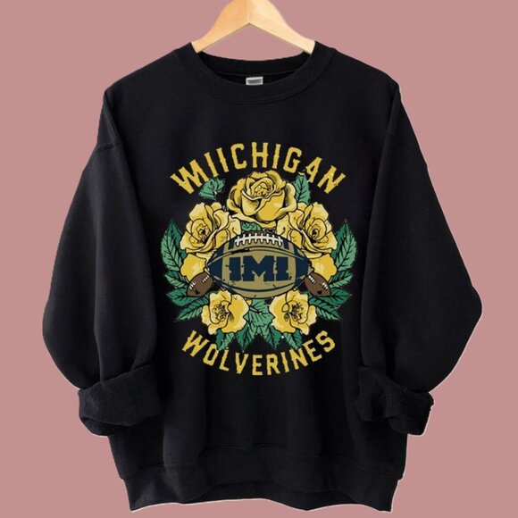 Vtg Michigan Wolverines Rose Bowl 2024 Flower Shirt, Sweatshirt - Picture 1 of 4